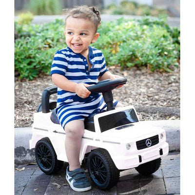 Best Ride On Car Kids Toddler Outdoor Stroller Mercedes G-Wagon Push Car, White