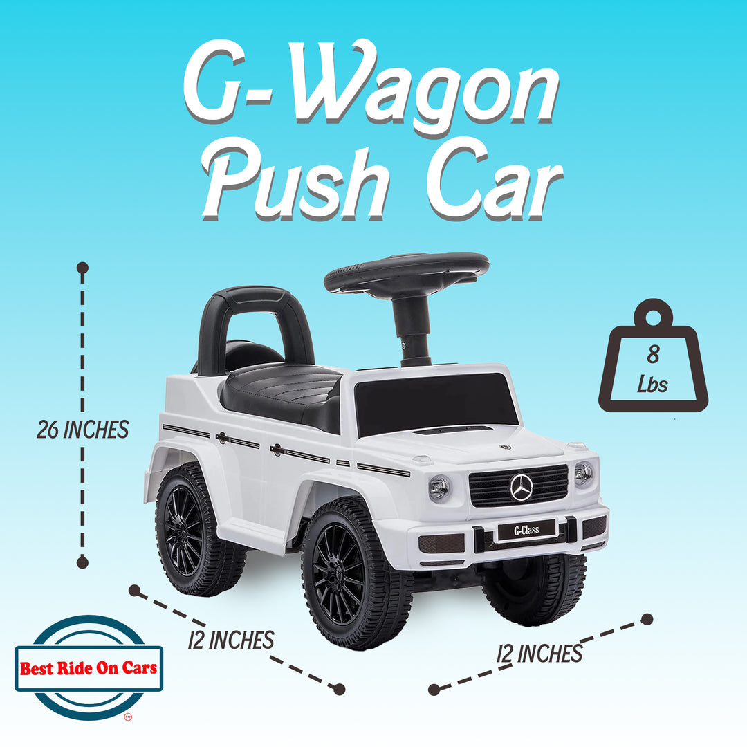 Best Ride On Car Kids Toddler Stroller Mercedes G-Wagon Push Car, White (Used) - VMInnovations