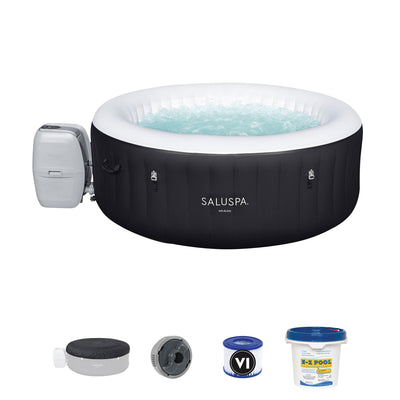 Bestway SaluSpa Miami 4 Person Inflatable Hot Tub Spa w/ Swimming Pool Treatment