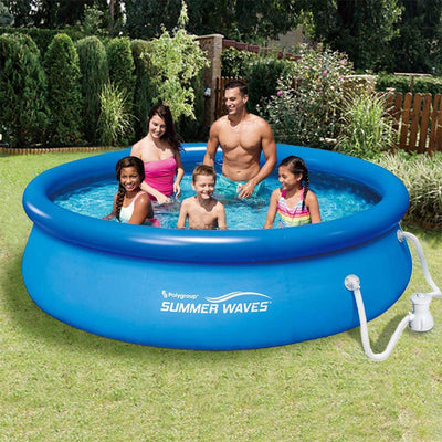 10ft by 30in Above Ground Inflatable Swimming Pool w/ Pump (Used) - VMInnovations