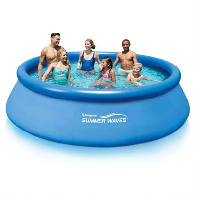 12 Feet by 36 Inch Above Ground Inflatable Swimming Pool w/ Pump (For Parts) - VMInnovations