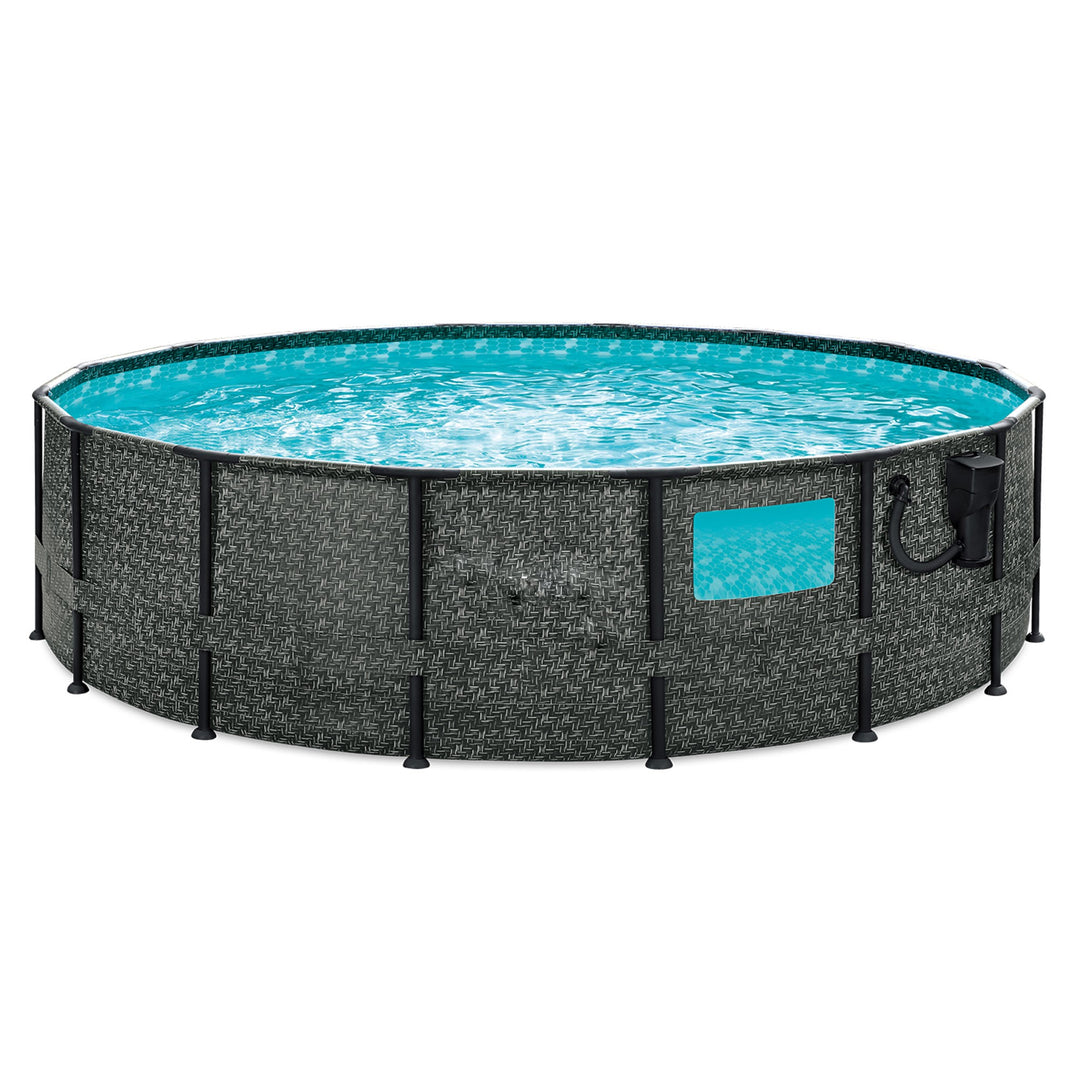 Summer Waves Elite 16ft x 48in Above Ground Frame Swimming Pool Set with Pump