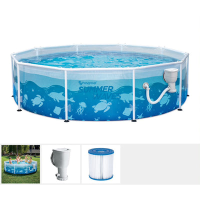 Summer Waves Active 10' x 30" Round Frame Above Ground Ocean Pool Set(For Parts)