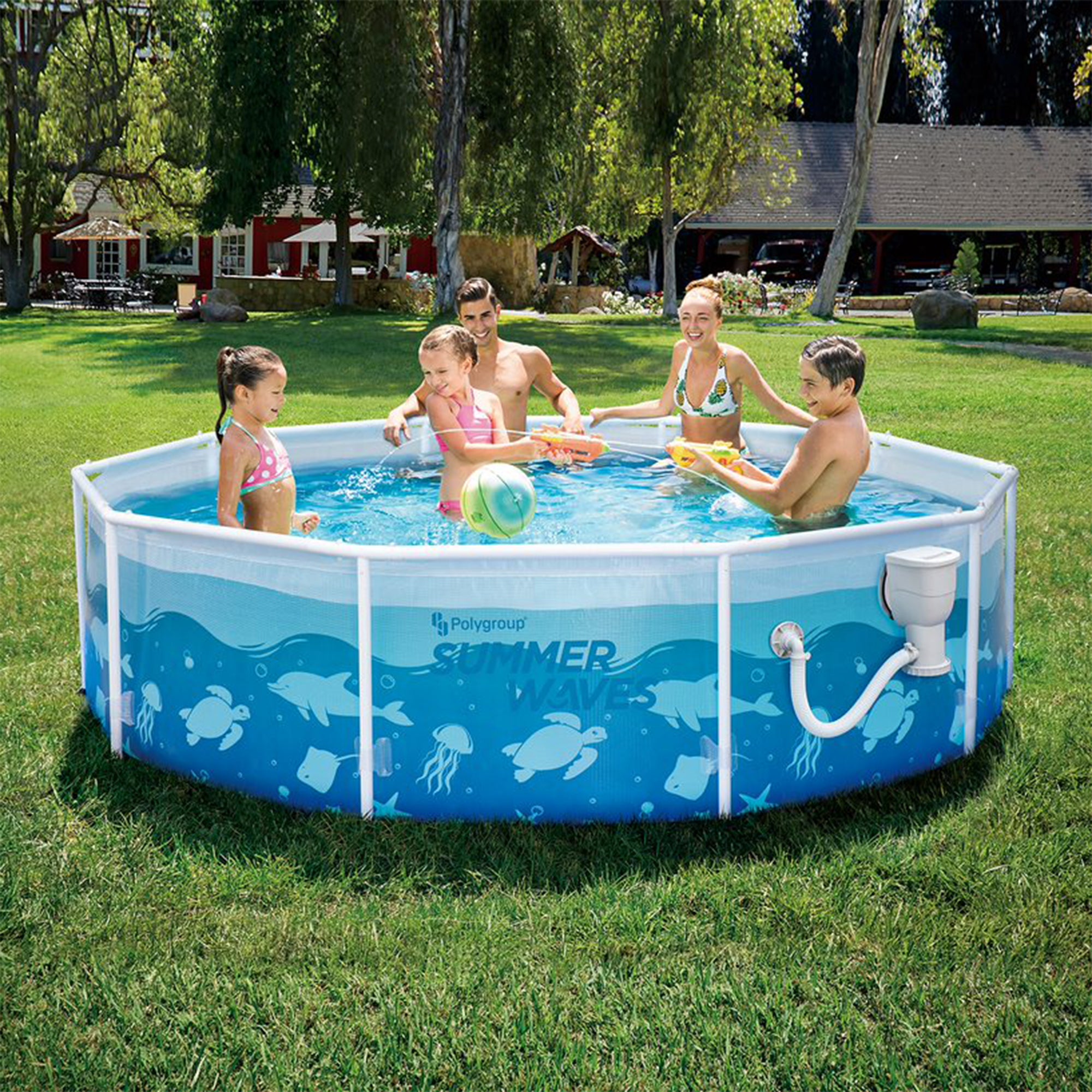 Summer Waves Active 10' x 30" Round Frame Above Ground Ocean Pool Set(For Parts)
