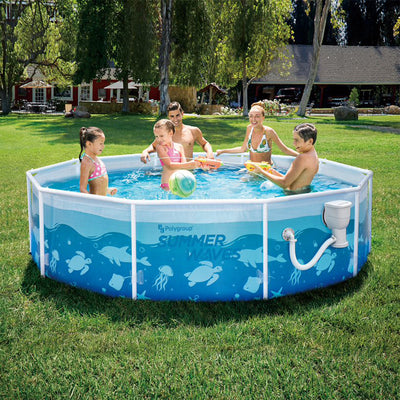 Summer Waves Active 10' x 30" Round Frame Above Ground Ocean Pool Set(For Parts)