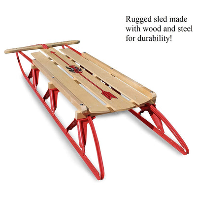 Paricon 1060 Flexible Flyer Metal Runner Steel & Wood Snow Sled, 60" (Damaged)
