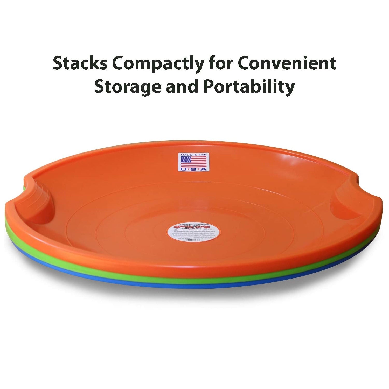 Paricon Flexible Flyer Flying Saucer Snow Sled Combo Pack, 26 Inch, Green/Orange
