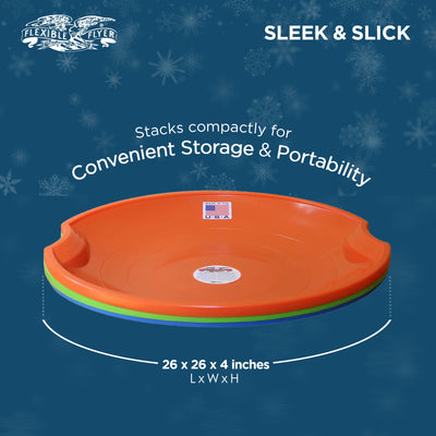 Flexible Flyer Flying Saucer 26" Plastic Snow Sled for Kids/Adults, Orange(Used) - VMInnovations