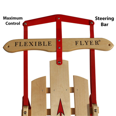 Paricon Flexible Flyer Metal Runner Steel & Wood 42" Long Snow Slider Sled, Red