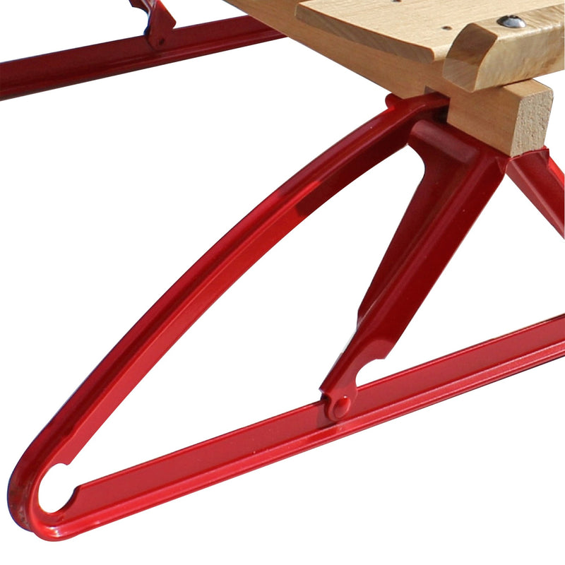 Paricon Flexible Flyer Metal Runner Steel & Wood 42" Long Snow Slider Sled, Red