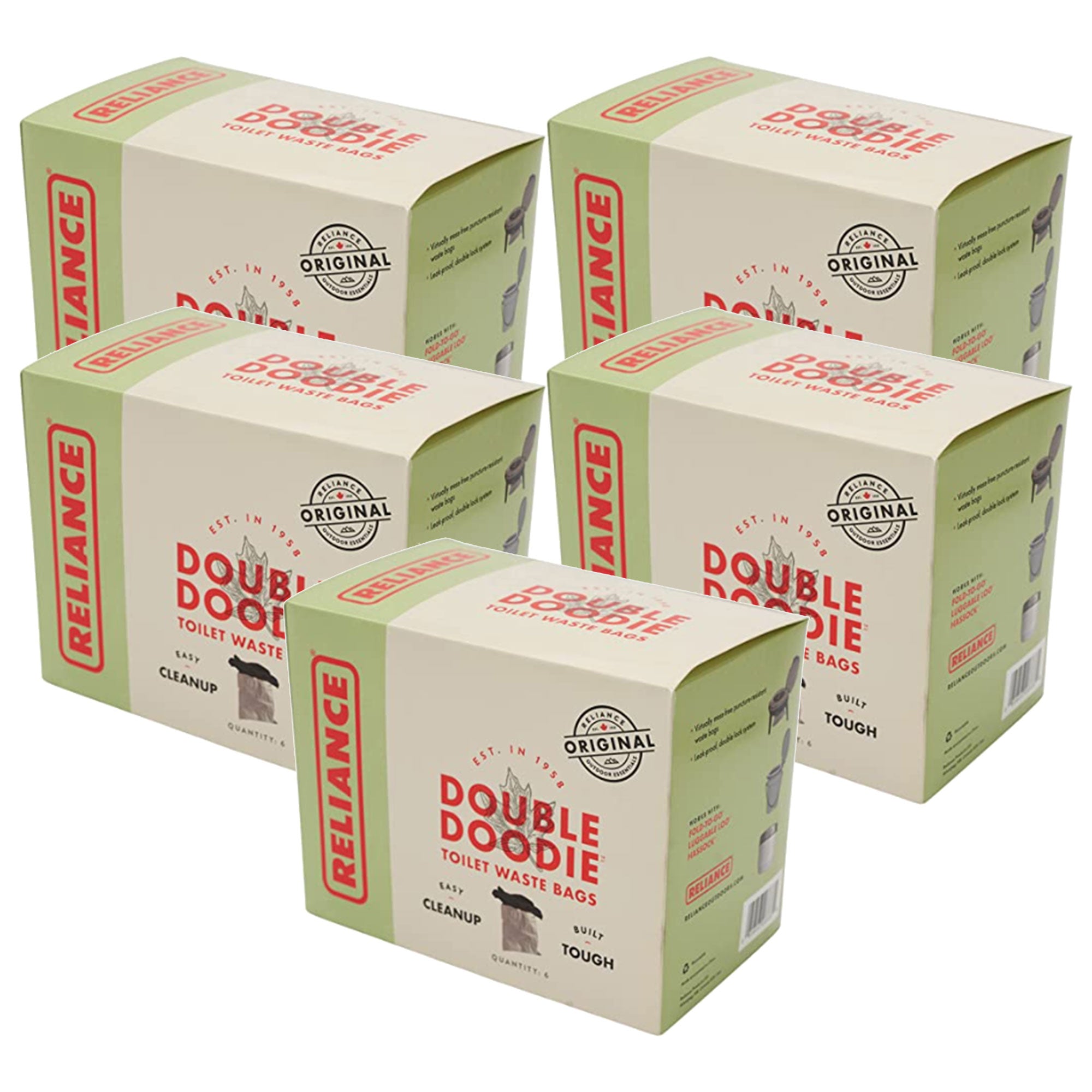 Reliance Double Doodie 2 Liter Portable Camping Toilet Waste Liners (30 Bags) - VMInnovations