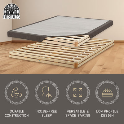 Hercules 4" Low Profile Foundation Mattress Box Spring Replacement, King (Used) - VMInnovations