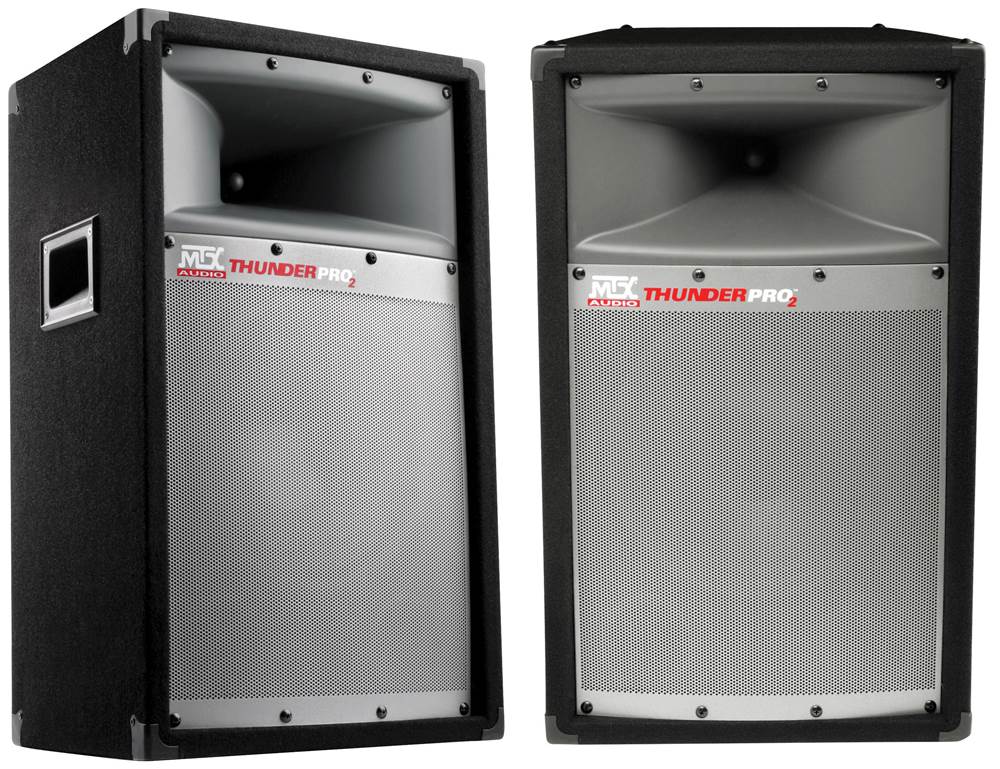MTX 12" 300W 2-Way Loud Cabinet Tower DJ PA Speaker Audio System, TP1200, 2 Pack - VMInnovations