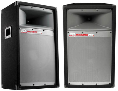 MTX 12" 300W 2-Way Loud Cabinet Tower DJ PA Speaker Audio System, TP1200, 2 Pack - VMInnovations