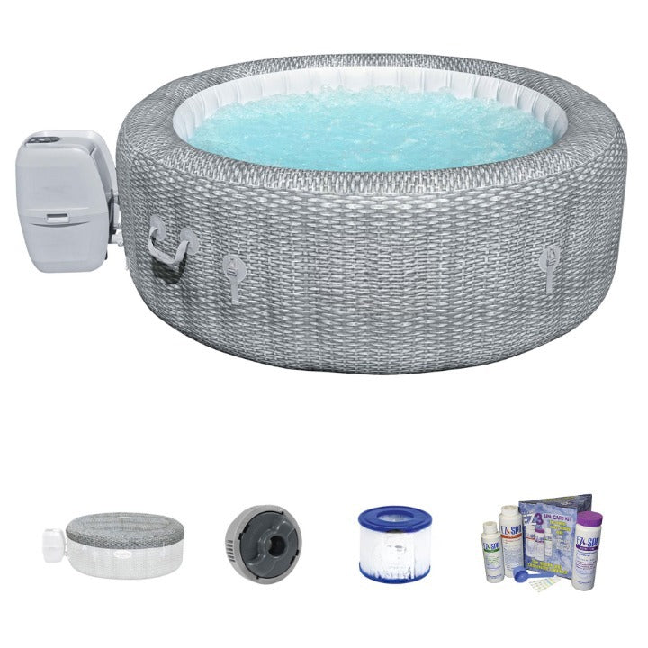 Bestway Honolulu SaluSpa AirJet 6 Person Inflatable Hot Tub with Chemical Kit
