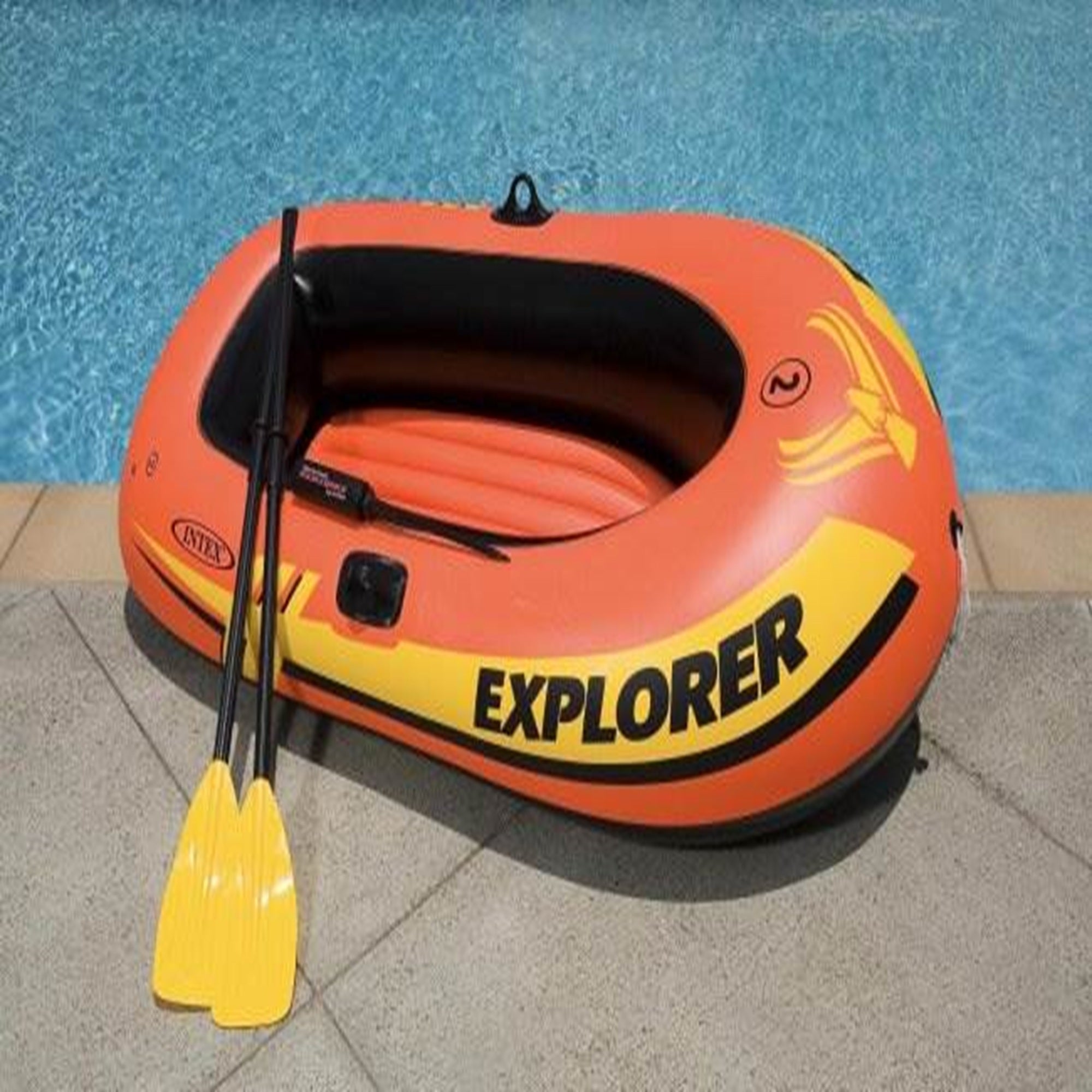 2) INTEX Explorer 200 Inflatable Two Person Raft Boat Set (Open Box) - VMInnovations