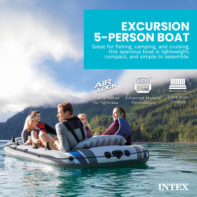 INTEX Excursion 5 Inflatable Rafting/Fishing Dinghy Boat Set - Parts