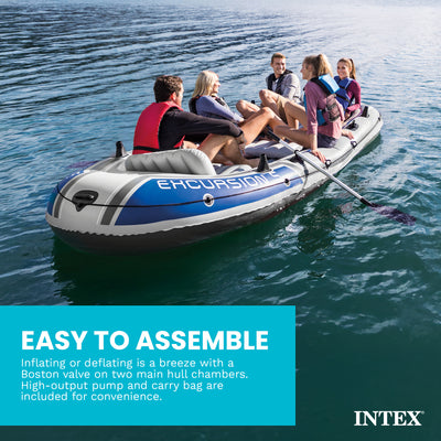 INTEX Excursion 5 Inflatable Rafting/Fishing Dinghy Boat Set - Parts