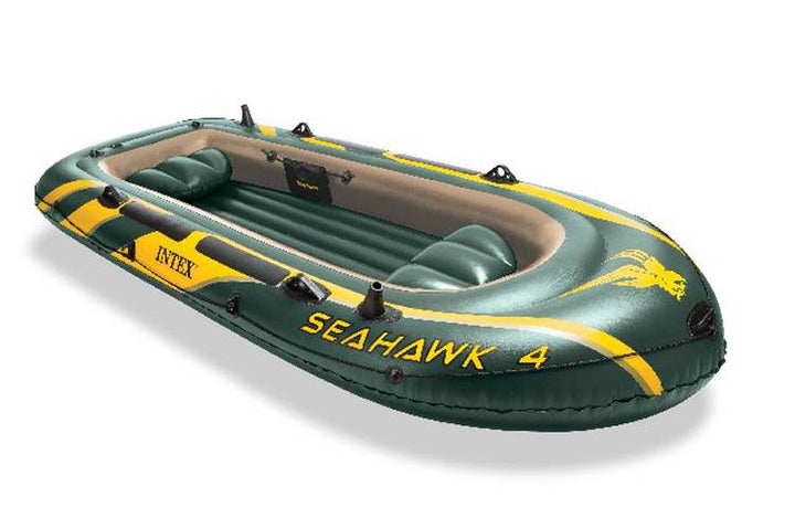 INTEX Seahawk 4 Inflatable Rafting/Fishing Boat Set (Open Box) (2 Pack) - VMInnovations