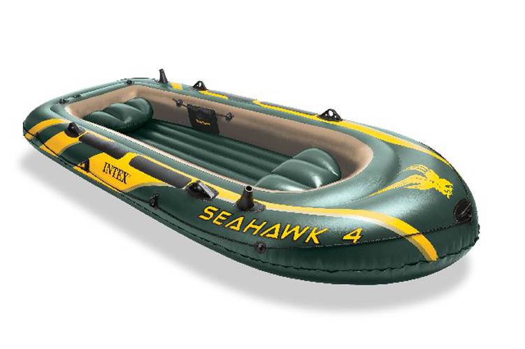 INTEX Seahawk 4 Inflatable Rafting/Fishing Boat Set (Open Box) (2 Pack) - VMInnovations