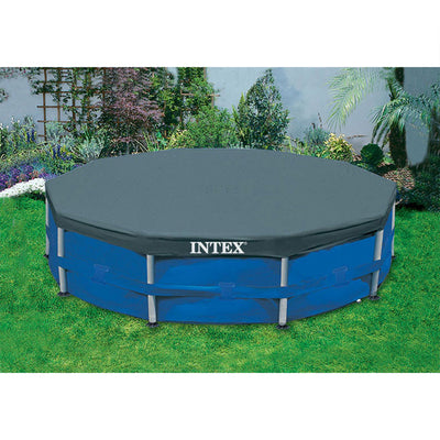 Intex 10-Foot Round Above Ground Pool Vinyl Debris Cover, Blue | 28030E (Used)