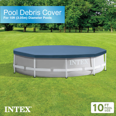 Intex 10-Foot Round Above Ground Pool Vinyl Debris Cover, Blue | 28030E (Used)