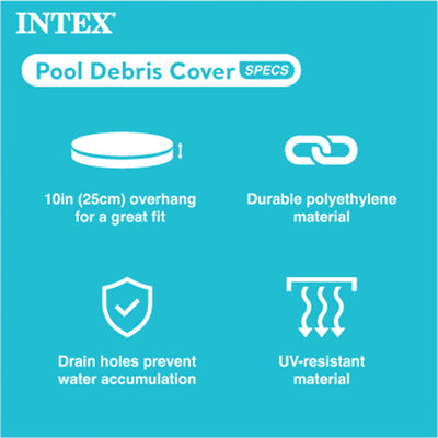 Intex 10 Foot Round Easy Set Outdoor Backyard Swimming Pool Cover, Blue