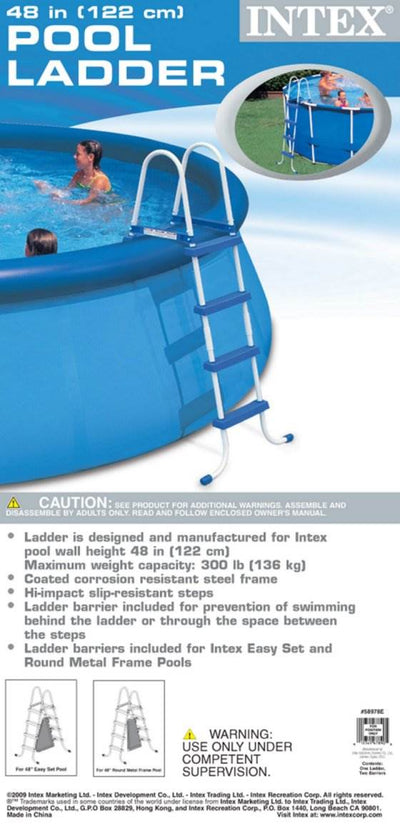 INTEX Above Ground Swimming Pool Ladder w/ Barrier - 48" Pools (Open Box)