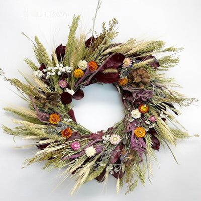 National Tree Company 22 Inch Katalina Rose Natural Floral Wreath Decor (Used) - VMInnovations