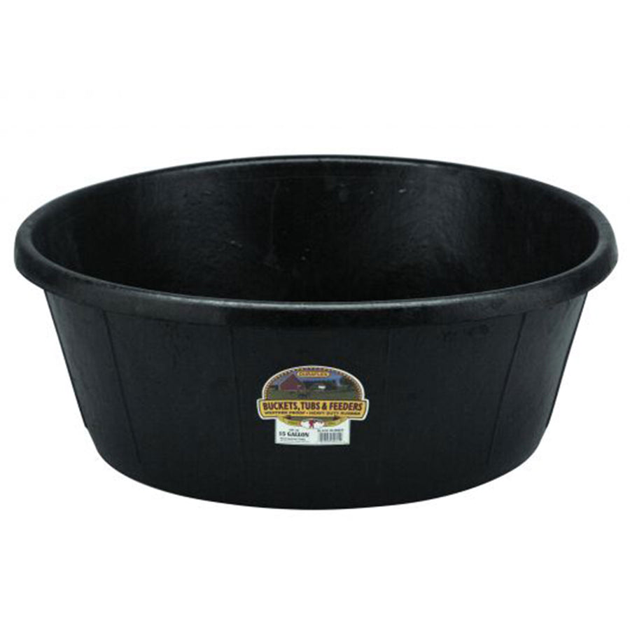 Little Giant Durable Weatherproof 15 Gal Rubber Tub Feeder Pan Bowl (Open Box) - VMInnovations