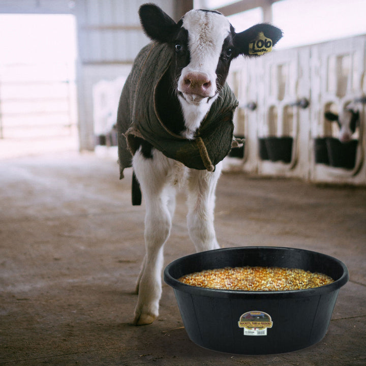 Little Giant Durable Weatherproof 15 Gal Rubber Tub Feeder Pan Bowl (Open Box) - VMInnovations