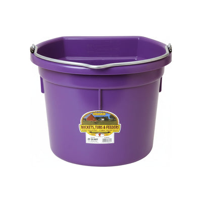 Little Giant All Purpose Heavy Duty Flat Back 22 Quart Plastic Bucket, Purple - VMInnovations