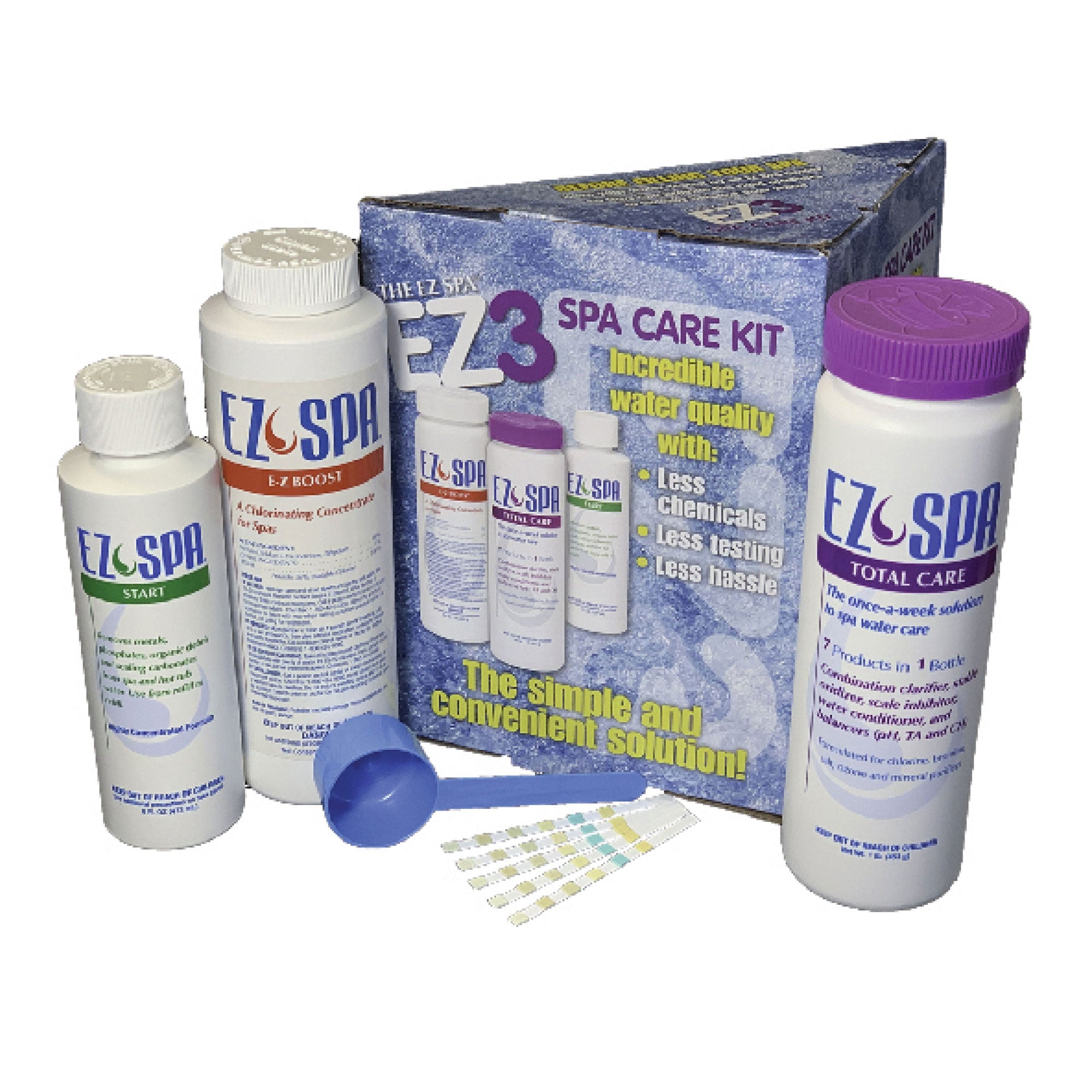 Coleman SaluSpa 4 Person Square Inflatable Hot Tub Spa w/ Chemical Balancing Kit