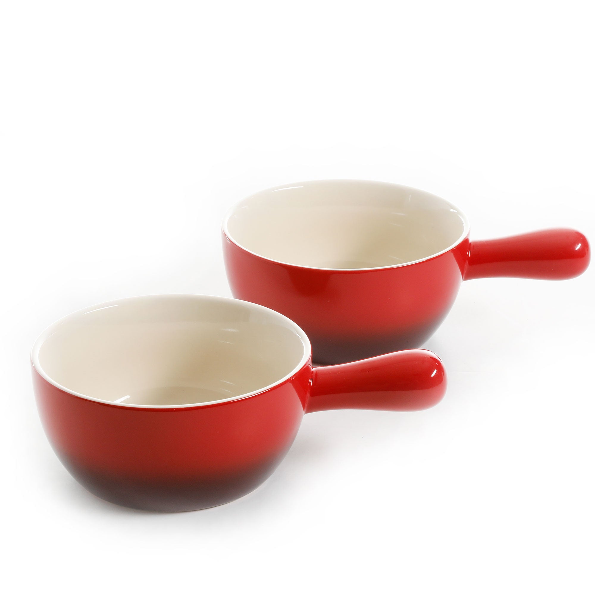 Crock-Pot 7 Qt Cast Iron Dutch Oven + Gibson CrockPot Stoneware Soup Bowls, Red - VMInnovations