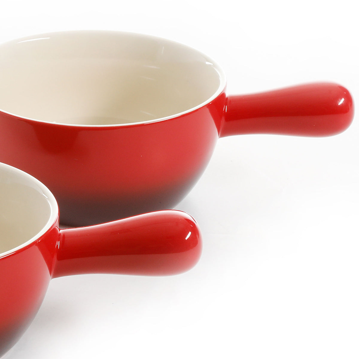 Crock-Pot 7 Qt Cast Iron Dutch Oven + Gibson CrockPot Stoneware Soup Bowls, Red