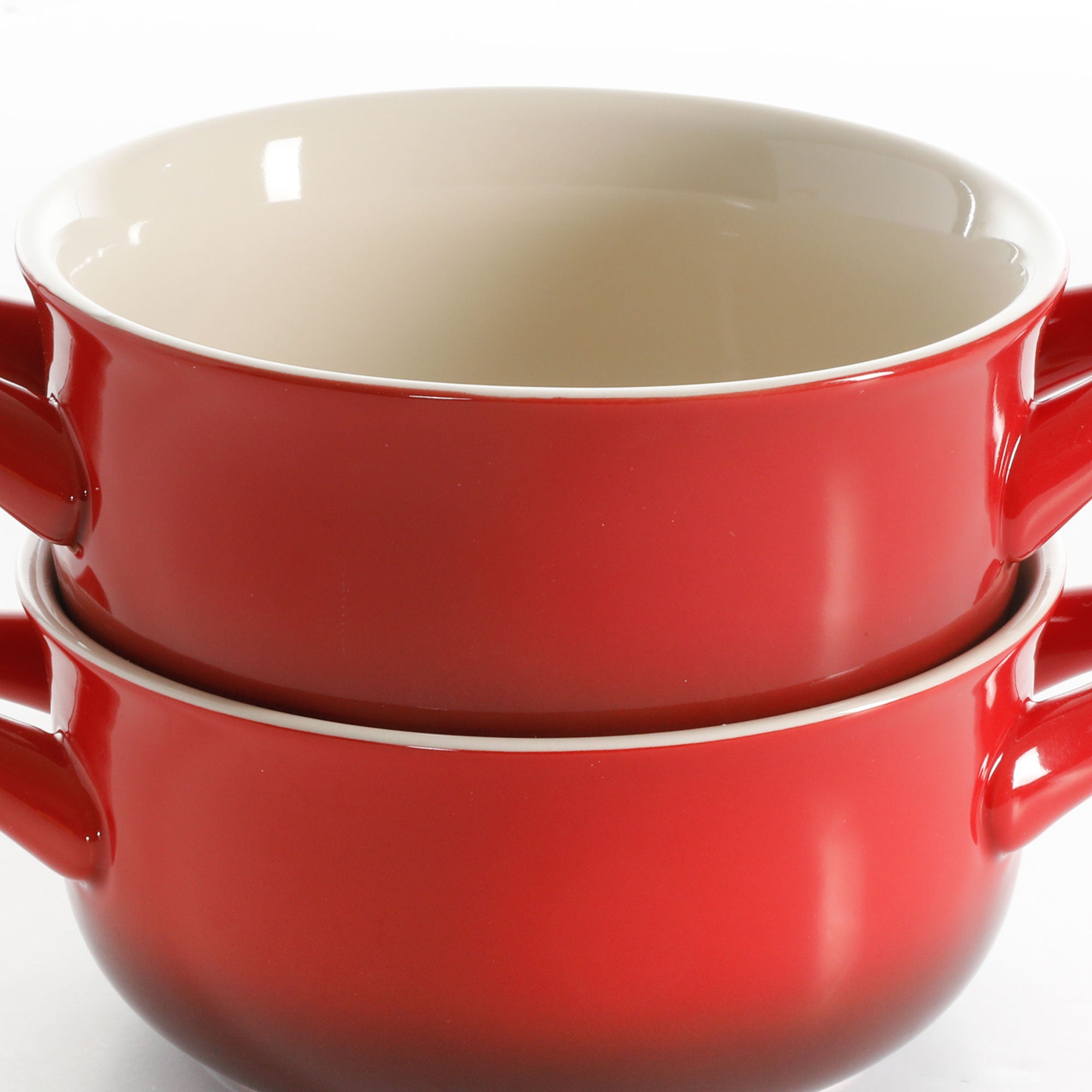 Crock-Pot 30oz Artisan Stoneware Soup Bowl w/ Handles, 2 Pack, Red Gradient - VMInnovations