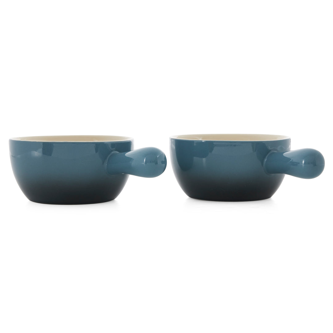 Crock-Pot 22oz Artisan Stoneware Soup Bowl w/ Handle, 2-Pack, Gray Gradient