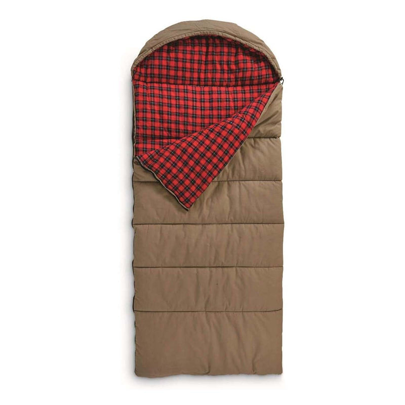 Guide Gear 0 Degree Cold Weather Flannel and Canvas Hunter Sleeping Bag, Plaid