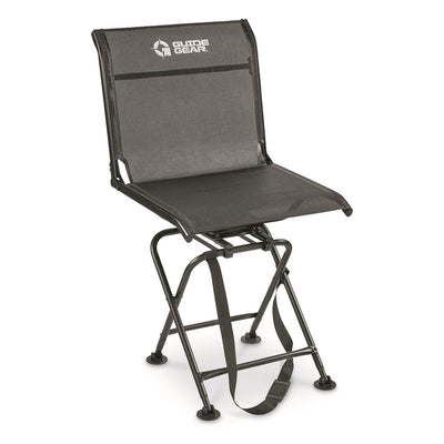 Guide Gear Big Boy Swivel Hunting Blind Chair w/ 500lb Capacity, Black(Open Box)