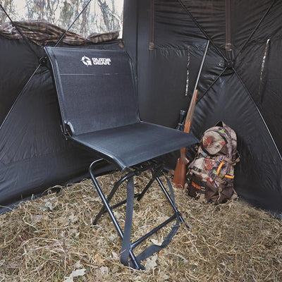 Guide Gear Big Boy Swivel Hunting Blind Chair w/ 500lb Capacity, Black(Open Box)