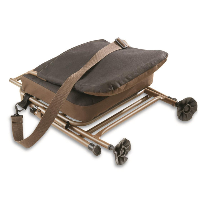 HuntRite Oversized Swivel Hunting Blind Chair with 300 Pound Capacity, Brown - VMInnovations