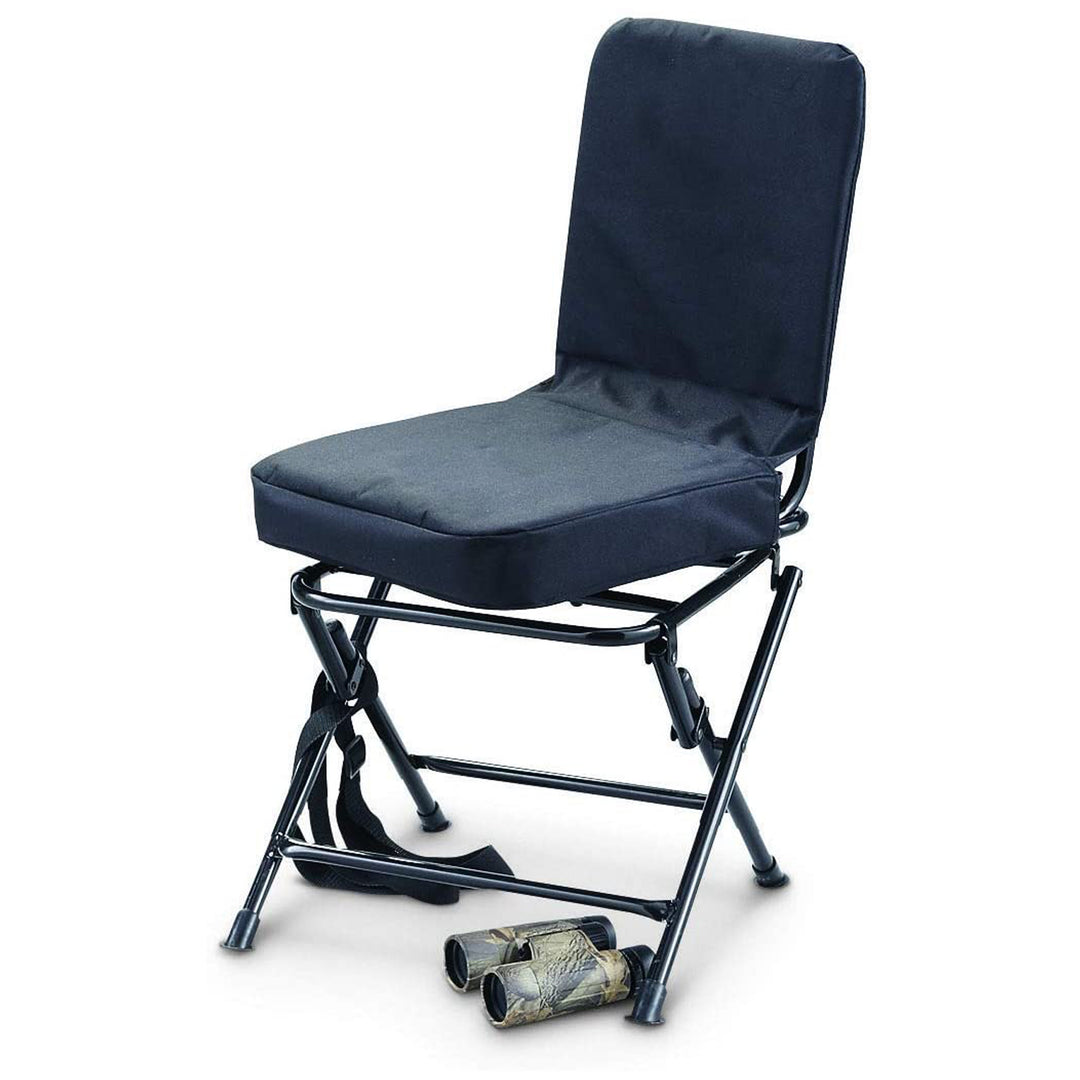 HuntRite Oversized Swivel Hunting Blind Chair with 300 Pound Capacity, Brown - VMInnovations