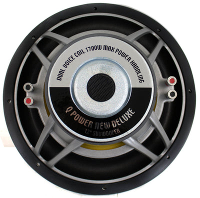Q-Power QPF12 12" 1700W Deluxe Series Dual Voice Coil Car Audio Power Subwoofer