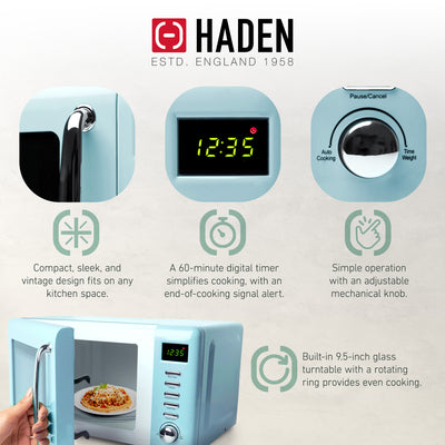 Haden Heritage 12 Cup Programmable Coffee Maker with Countertop Microwave, Blue - VMInnovations
