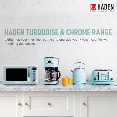 Haden Heritage 12 Cup Programmable Coffee Maker with Countertop Microwave, Blue - VMInnovations