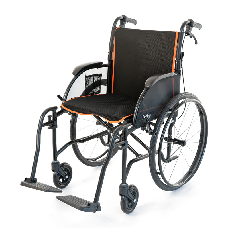 Chair Featherweight Ultra Light 13.5 Pound Foldable Wheelchair, Black (Open Box)