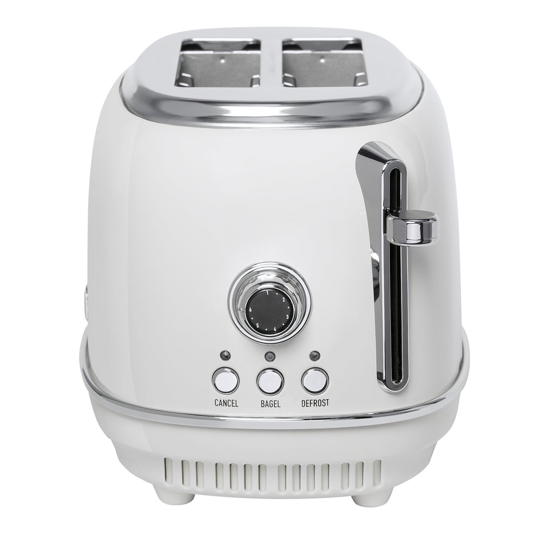 Haden Heritage 2 Slice Wide Slot Stainless Steel Toaster, Ivory & Chrome