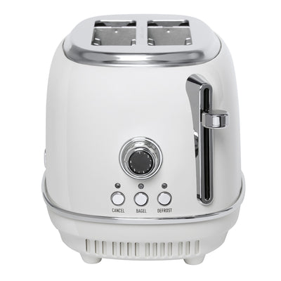 Heritage 2 Slice Wide Slot Stainless Steel Bread Toaster, White (Open Box)