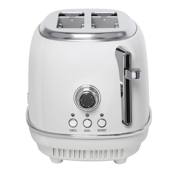 Heritage 2 Slice Wide Slot Stainless Steel Bread Toaster, White (Open Box)
