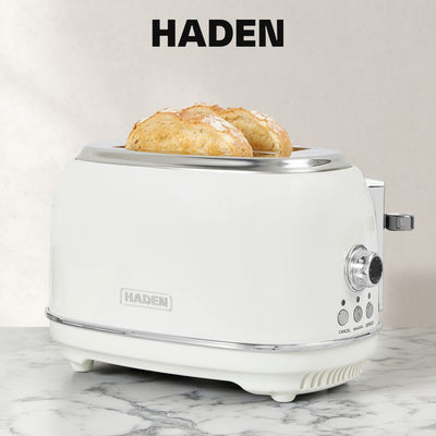 Heritage 2 Slice Wide Slot Stainless Steel Bread Toaster, White (Open Box)